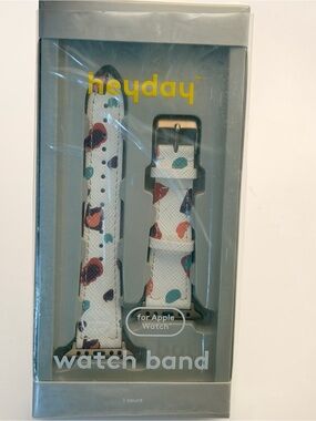 Heyday Leather Apple Watch Band, White & Gold with Pattern, new, 38/40/41mm